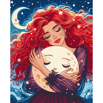 Картина за номерами 40х50 см. Обійми з місяцем AC10149
