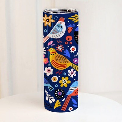 Термочашка з принтом Казкові птахи, фото 1