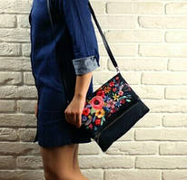 Сумка на плече жіноча Pretty Намальовані квіти
