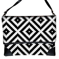 Сумка на плече жіноча Pretty Чорно-білий геометричний ромб