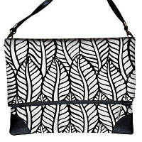 Сумка на плече жіноча Pretty Чорно-біле листя