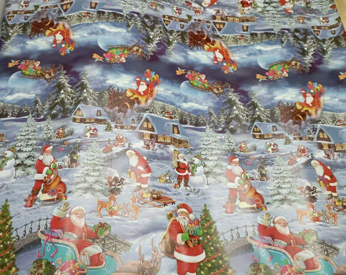 Клейонка на стіл Dekorama новорічна Санта і ялинка  256, фото 1