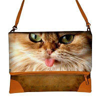 Сумка на плече жіноча Pretty Кіт з висунутим язиком