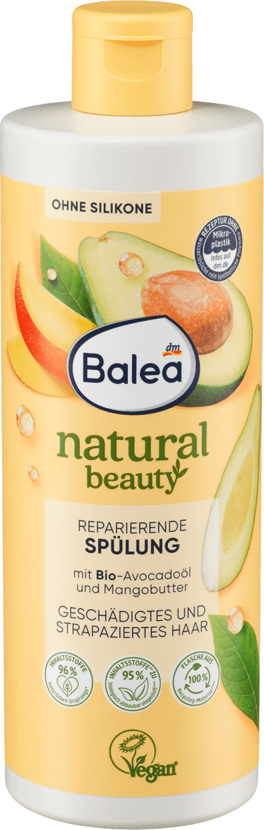 Відновлюючий кондиціонер для волосся Balea (Natural Beauty) з олією авокадо, 350 мл, фото 1