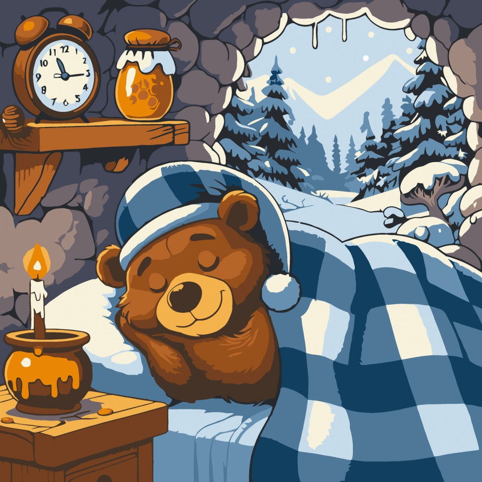 Картина за номерами 30х30 см. Ведмежий відпочинок AC15126, фото 1