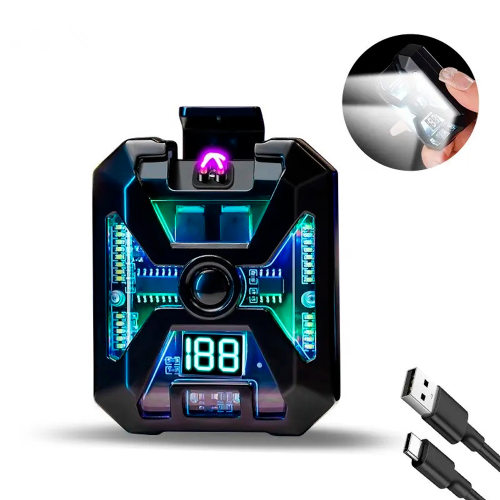 Ліхтар запальничка D69, індикація заряду, вологозахист, ЗП Type-C, фото 1