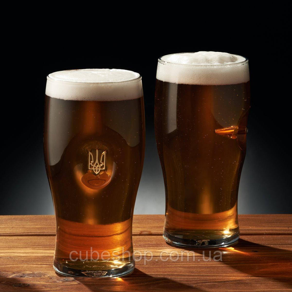 Набір 2-х келихів для пива з кулею та тризубом