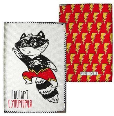 Обкладинка на паспорт Єнот-супергерой, фото 1