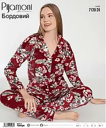 Велюровая піжама з квітковим принтом