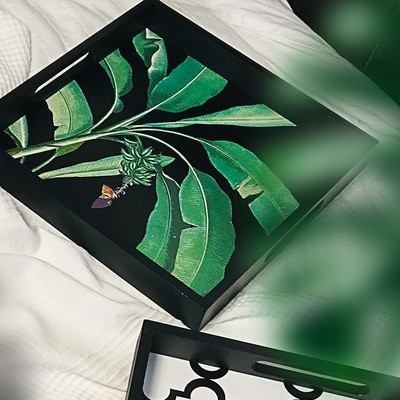 Дерев’яна таця з принтом  Тропіки, фото 1