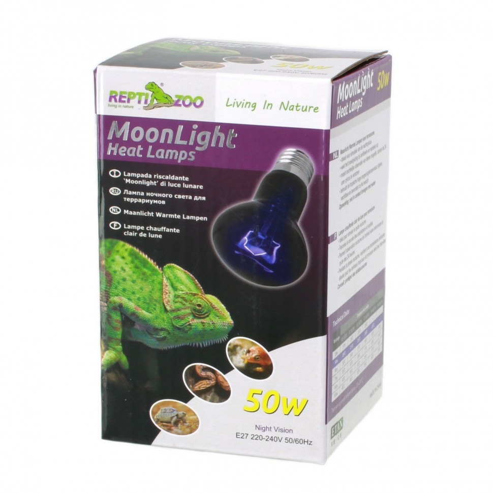 Нічна лампа з підігрівом Repti-Zoo Moonlight Heat 50W для рептилій та амфібій без UVA (D63050), фото 1