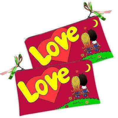 Жіноча косметичка Love червона, фото 1