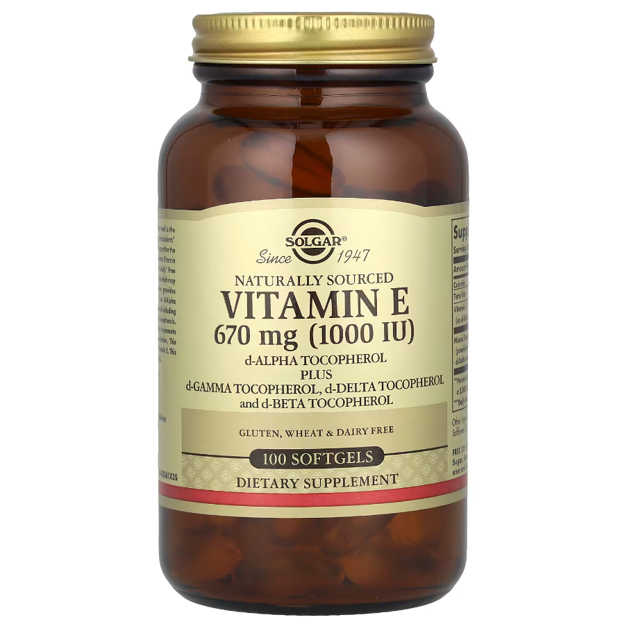 Vitamin E d-Alpha Tocopherol Plus 670 мг 1000 IU Solgar 100 капсул, фото 1