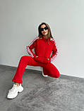 Червоний теплий жіночий костюм із турецької тринитки на флісі: штани та кофта, фото 9