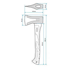 Колун кований 1000 г ручка з фібергласу INTERTOOL HT-0274, фото 2