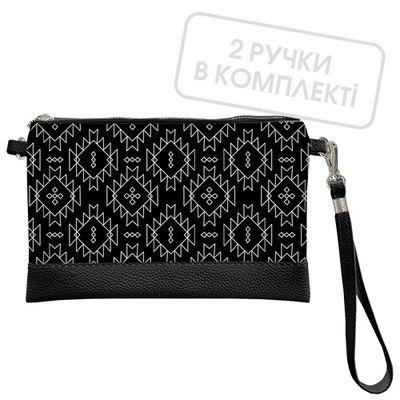 Клатч через плече Чорно-білий геометричний принт, фото 1