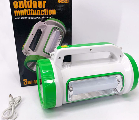 Ліхтар кемпінговий ручний туристичний ліхтарик LED6088 з Power Bank сонячною батареєю та 5 режимами, фото 1