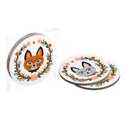 Підставки під гаряче Coaster (корок) Котик і кицюня, фото 1