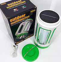Ліхтар кемпінговий ручний туристичний ліхтарик LED6088 з Power Bank сонячною батареєю та 5 режимами, фото 3