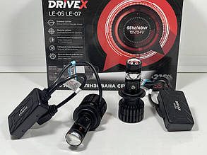 Світлодіодні лінзовані led-лампи Drivex h7 LE-07 55 W 8000 lm 12-24v комплект
