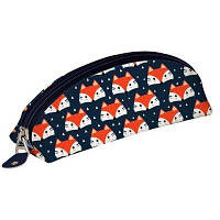 Пенал-косметичка Лисички на синьому фоні