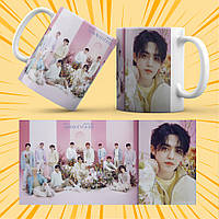 Чашка керамічна Біла 330 мл K-pop Seventeen 019