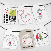 Подарункові бірки, 6 шт, Люблю-кохаю