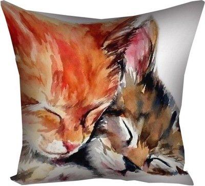 Подушка з принтом 30х30 см Пара котиків, фото 1