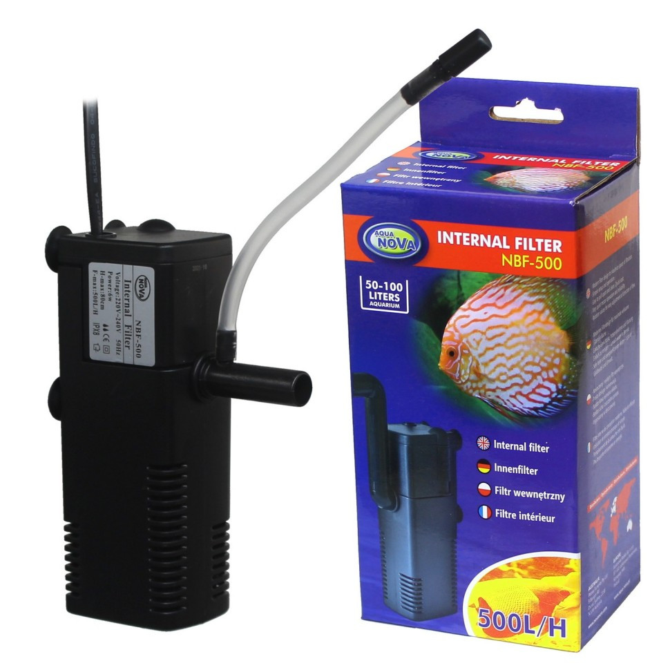 Внутрішній фільтр для акваріума Aqua Nova до 100л. 500л/год (NBF-500), фото 1