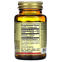 Naturally Sourced Vitamin K2 100 мкг Solgar 50 капсул, фото 2