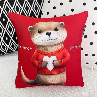 Подушка з принтом 30х30 см Від серця до серця, фото 1