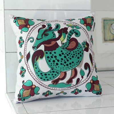 Подушка для дивана 45х45 см Дракон (косівські мотиви), фото 1