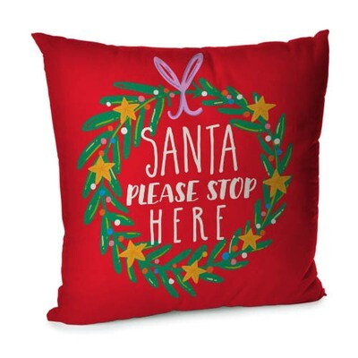 Подушка для дивана 45х45 см Santa please stop here, фото 1