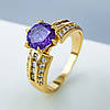 Кільце з фіолетовим цирконієм; р.17.5; медсплав Xuping 18К, фото 9