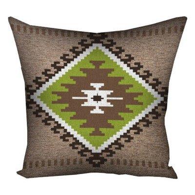 Наволочка для подушки 30х30 см Зелений сюжет на коричневому тлі, фото 1