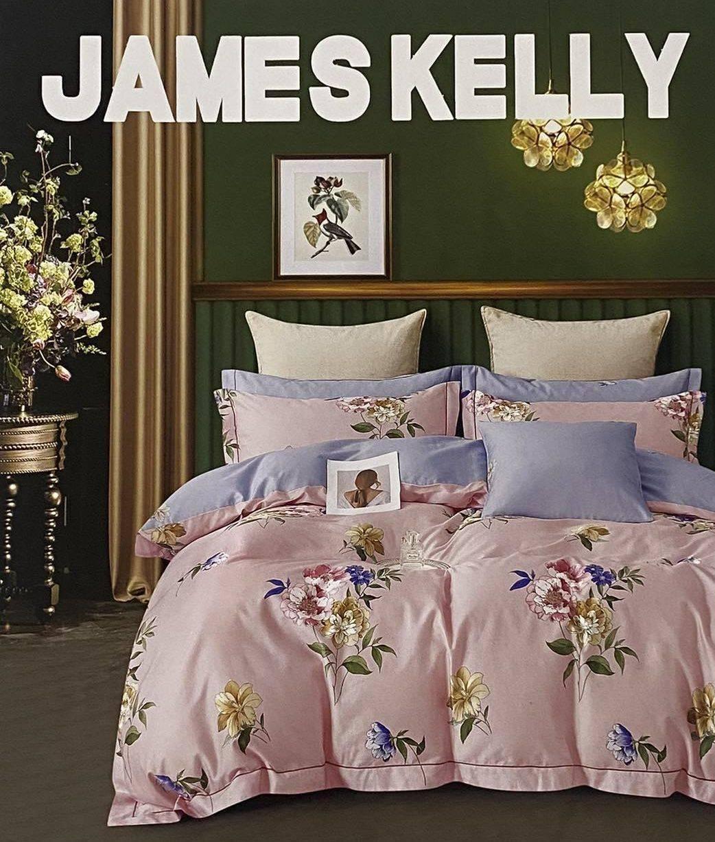 Комплект постільної білизни 200*230 сірий з рожевим JAMES KELLY 23504, фото 1