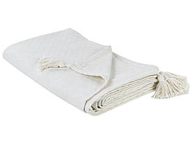 Покривало бавовняне 220 х 200 см Off-White LINDULA