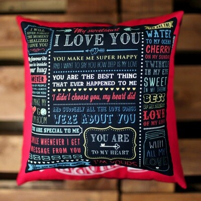 Подушка з принтом 30х30 см I love you, фото 1