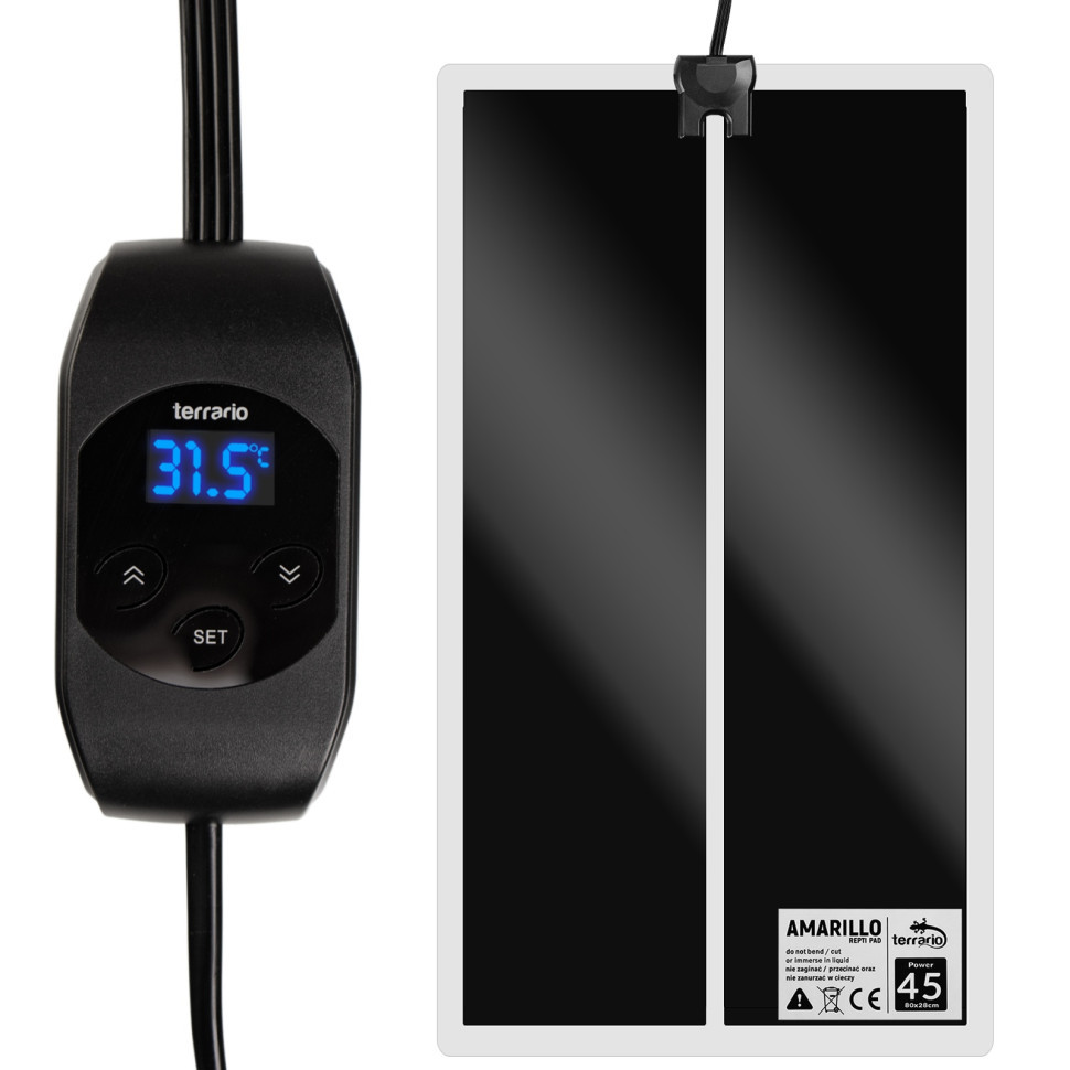 Нагрівальний мат з термостатом Terrario Amarillo 45W 80x28см, фото 1