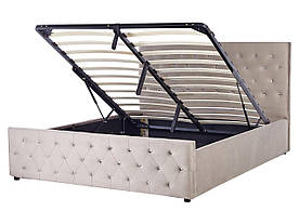 Оксамитове османське ліжко європейського стандарту King Size Taupe AMIENS