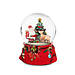 Новорічна снігова скляна куля музична з Санта Клаусом від батарейок 12х6 см, фото 4