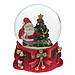 Новорічна снігова скляна куля музична з Санта Клаусом від батарейок 12х6 см, фото 3