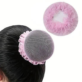 Сітка для волосся на гульку для гімнастики та танців, рожева