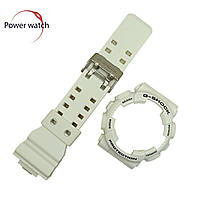 Оригінальний ремінець та накладка на корпус Casio g shock GA-100/110 білий матовий