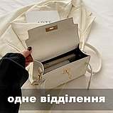 Жіноча сумка 8010 крос-боді бархатна велюрова замшева на ремінці біла молочна, фото 5