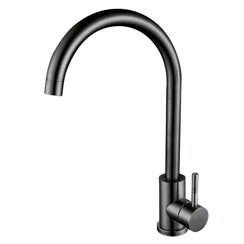 Змішувач для кухні з нерж. сталі ZERIX LUX-011 GRAPHITE настінний