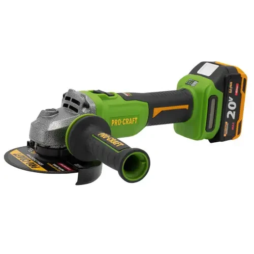 Акумуляторна болгарка безщіткова (125 мм, 20 В) Procraft PWA-220 (акумуляторна кутова шліфувальна машина), фото 1