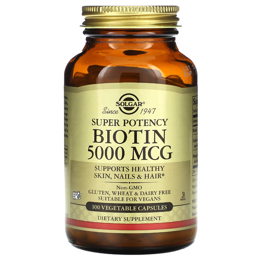Biotin 5000 мкг Solgar 100 капсул, фото 1