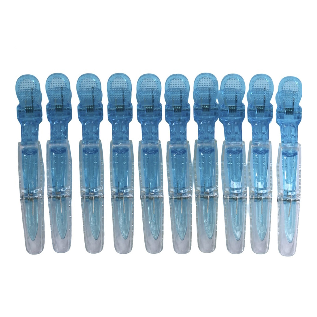 Набір затискачів для волосся Hots Professional Half Transparent Blue, 10 шт (HP1026-BLU), фото 1