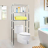 Підлоговий стелаж над унітазом Металева стійка з полицями у ванну кімнату 148х55х25 см, фото 10
